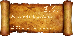 Borovnyák Ivána névjegykártya